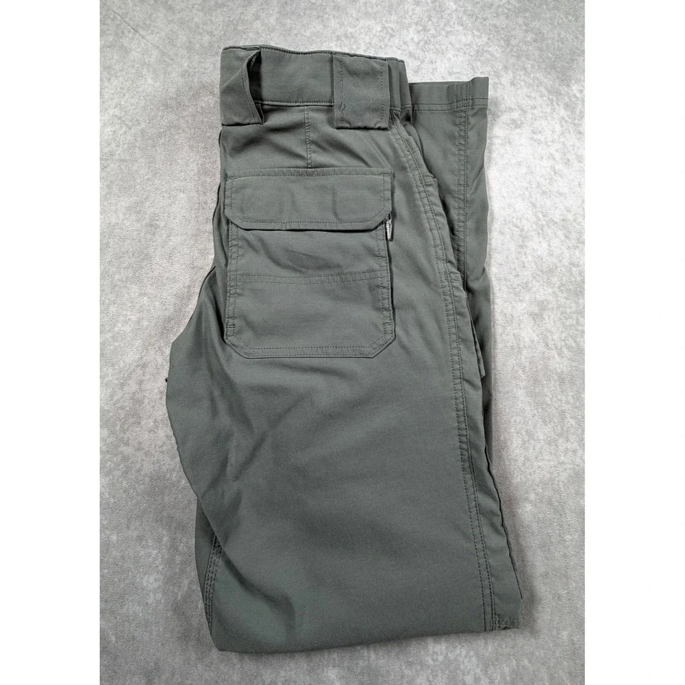 Duluth Mens 30x32 Cargo Pants Dry On The Fly Olive Green Nylon Stretch Slim Fit
